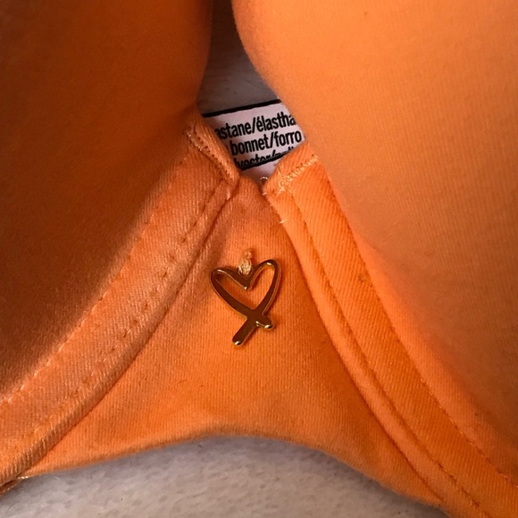 Victoria's Secret VS Orange 34D Love Heart Lightly Lined Demi Bra Underwire New - Picture 9 of 9